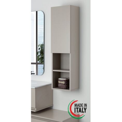 Pensile da bagno sospeso tortora 30x115cm Pastello Feridras