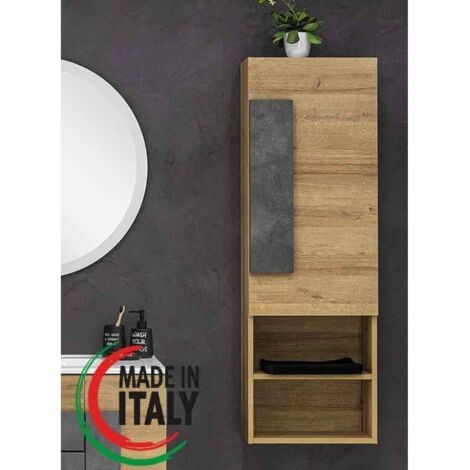 Pensile Bagno stile Industrial Sospeso H. 135 Rovere Effetto Legno