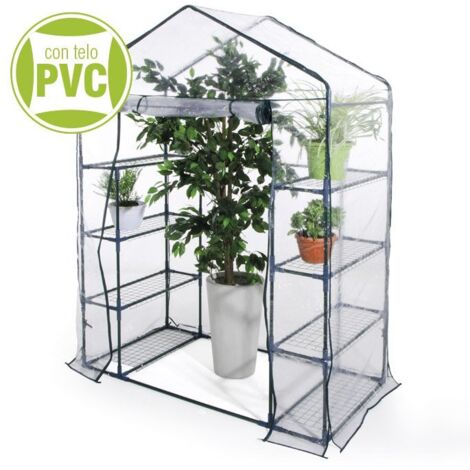 SERRA A CASETTA 8 RIPIANI CON TELO IN PVC 140X72,5X195 CM (1/5)