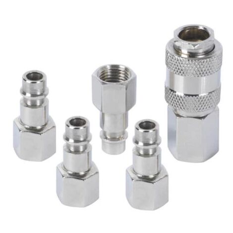 KIT SET 5pz ATTACCHI RAPIDI RACCORDI ARIA SGANCIO RAPIDO 1/4" RIBIMEX