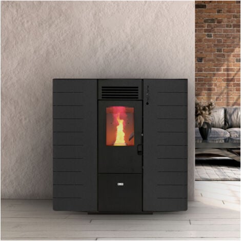 stufa a pellet canalizzata salvaspazio slim 10c grigio puntinato 9,01 kw -  canadian stove