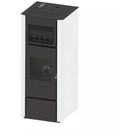 stufa a pellet canalizzata punto fuoco "agata" bianco 14 kw