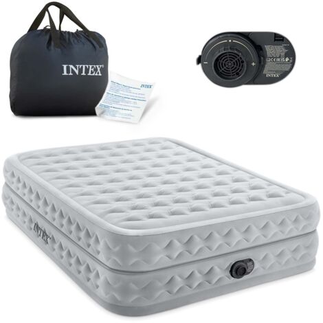 Intex Materasso Dura Beam Supreme Tecnologia Fiber-Tech Q Con Pompa Elettrica 152x203x51 cm