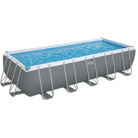 piscina fuori terra con struttura rettangolare bestway "steel pro max" grigio chiaro 640x274x132 cm