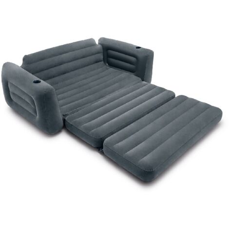 divano letto gonfiabile 2 posti intex colore grigio 203x231x66 cm - cod. 66552np