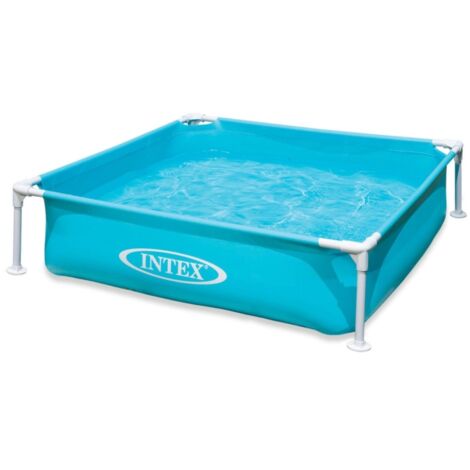 piscina fuori terra con struttura quadrata intex "mini frame" blu 122x122x30 cm i.4 - cod. 57173np
