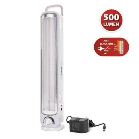 Lampada Portatile Ricaricabile Anti-interruzione di corrente 2 Tubi LED 500 Lm (1/10)