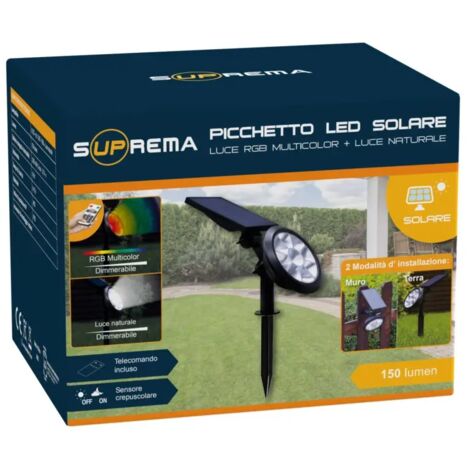Faretto Led Esterno Luce Lampada Giardino Energia Solare Segnapassi Viale Da Incasso Con Picchetto Impermeabile Ip65 91908159