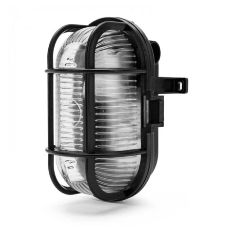 Applique a Parete Plafoniera Ovale in Plastica Lampada E27 Interno Esterno IP44