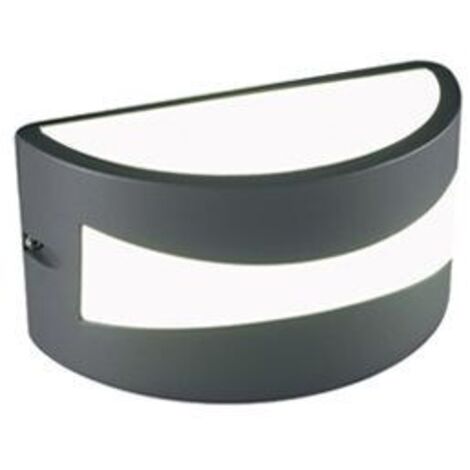 applique led "tibet" grigia 10w, bianco naturale