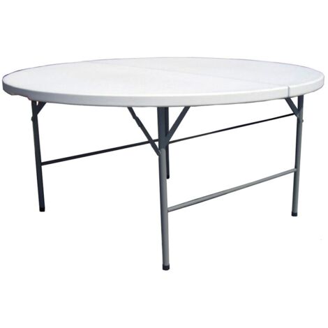 tavolo da esterno rotondo pieghevole solaria "catering" con maniglia in polietilene 150x150x74 cm