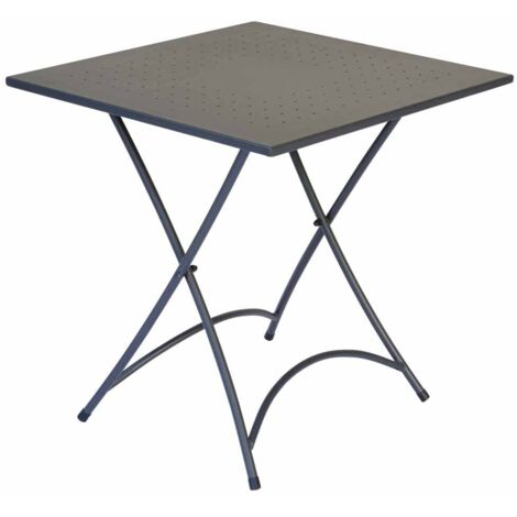 tavolo da esterno pieghevole solaria "orta" in ferro antracite 70x70x74 cm