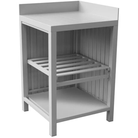cucina da esterno modulare solaria "modulo 2" in alluminio grigio chiaro 60x60x90 cm (1/3)