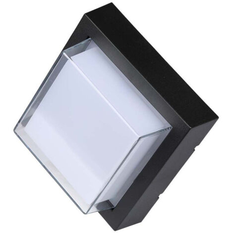 applique led da esterno quadrata scoperta vtac nero 3000k 7w (1/5)
