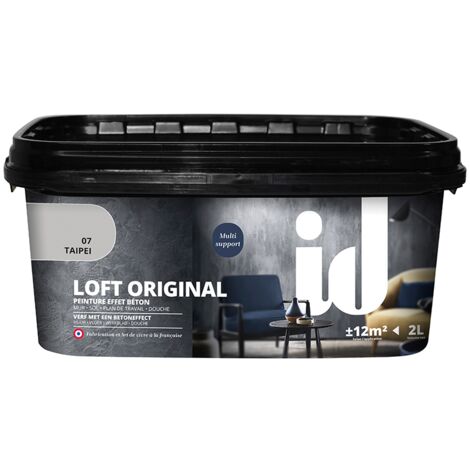 vernice pittura decorativa loft original effetto cemento, colore grigio - 2 lt