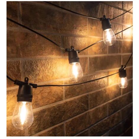catena solare da esterno eurogarden con 10 lampadine led a luce calda, luminosita' regolabile, 8 modalita' 5w 7 mt