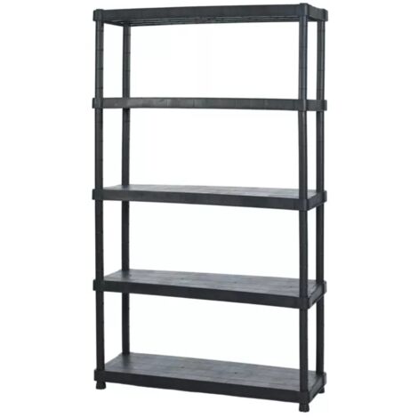 scaffale 5 ripiani in polipropilene "titano" nero portata 350 kg 120x40x188 cm