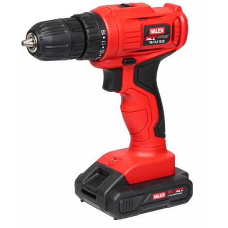 trapano avvitatore a batteria valex "m-ta1 18 b" - 18v, con batteria e caricabatterie (1/4)