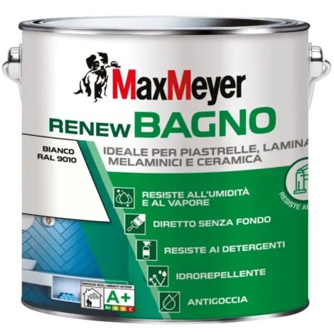 smalto all'acqua bagno max meyer "renew" bianco 2 lt (1/2)