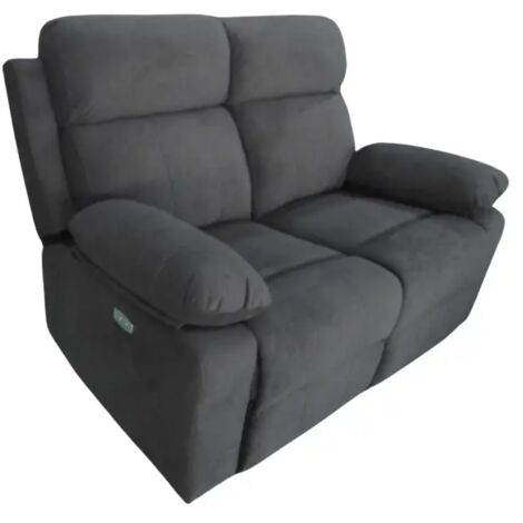 divano 2 posti bellahome "annika" con 2 recliner grigio canna di fucile 145x93x101cm