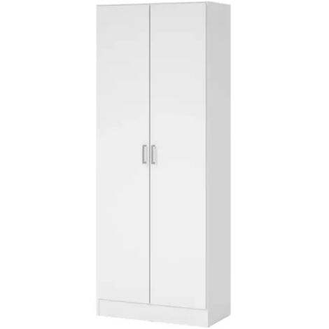 armadio multifunzione 2 ante battenti bianco 70x36x180,9 cm