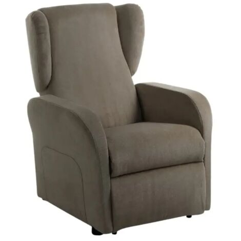 poltrona bellahome "star" con recliner in tessuto tortora 73x77x106 cm (1/4)