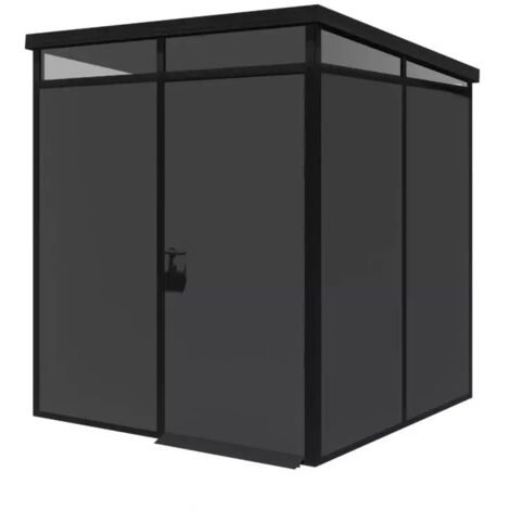 casetta da giardino prefabbricata in pvc e alluminio artplast "modulare" nero e grigio 2x2 mt