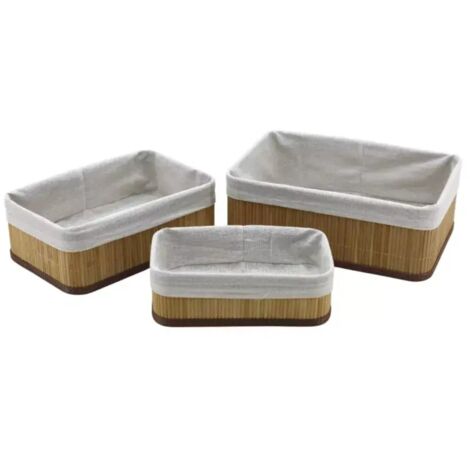 Lashuma Set 6 Cestini Ovali In Bambù Beige 23x17x7 Cm | Cesti Decorativi Vuoti Per Regali, Fai Da Te, Pasqua E Tavola