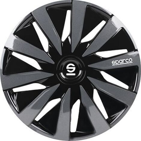 Set 4 copricerchi 13" pollici copriruota auto Lazio SPC1391BKGR nero grigio
