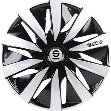 Set 4 copricerchi 14" pollici copriruota auto Lazio SPC1491BKSV nero argento