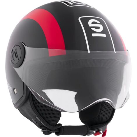 casco moto sparco sp601 nero/rosso tg.l