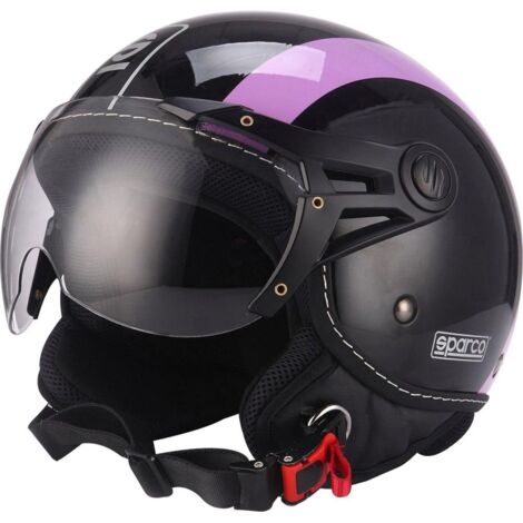 casco moto sparco "sp501" nero/viola, tg xl