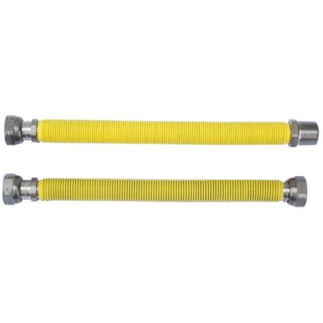 Tubo giunto gas flessibile ed estensibile in acciaio inox 100/200 mm. M/F 1/2"