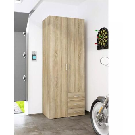 Guardaroba Burbank, Armadio per camera da letto a 2 ante e 2 cassetti Guardaroba Burbank, Armadio per camera da letto a 2 ante e 2 cassetti
