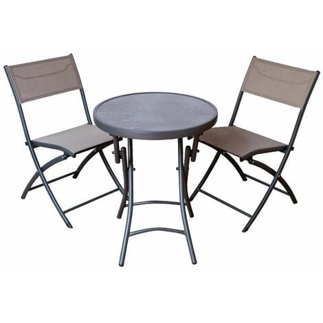 set da esterno stone pieghevole con tavolo e 2 sedie