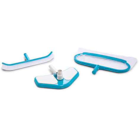 Set Pulizia Piscina Retina Spazzolone Vacuum Intex 29057