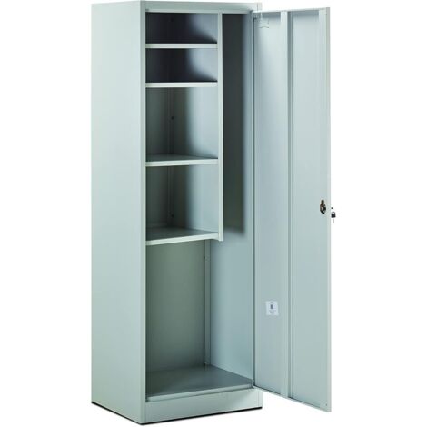 armadietto portascope essenza in metallo 4 ripiani 49x61,5x180 cm (1/6)