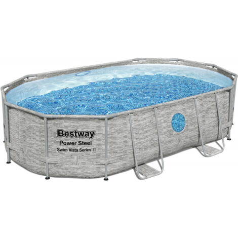 Piscina Ovale Fuori Terra Bestway POWER STEEL 488X305X107 Cm - Con Viat Oblo'