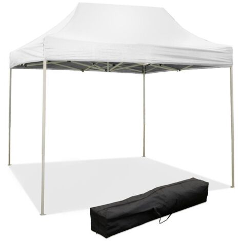 Gazebo Richiudibile Pieghevole 3X2 Bianco Ricoperto in Pvc Impermeabile