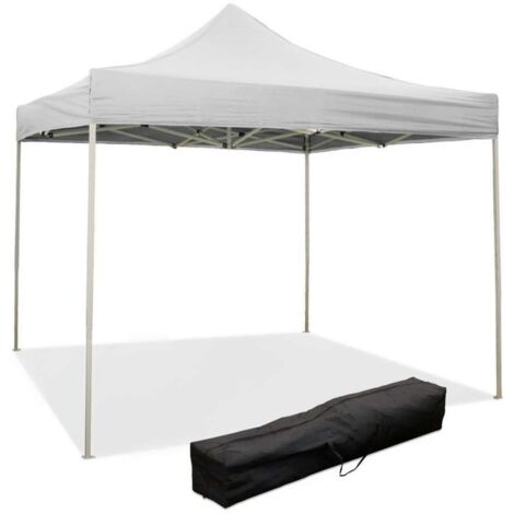 gazebo richiudibile pieghevole riviera in tessuto impermeabile e anti uv bianco 3x3 m