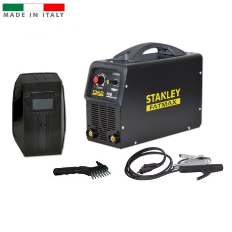 Saldatrice inverter 160a tig mma con accessori e maschera stanley fatmax evo 160