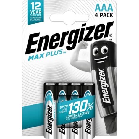 batterie alcaline energizer "max plus" aaa 4 pezzi