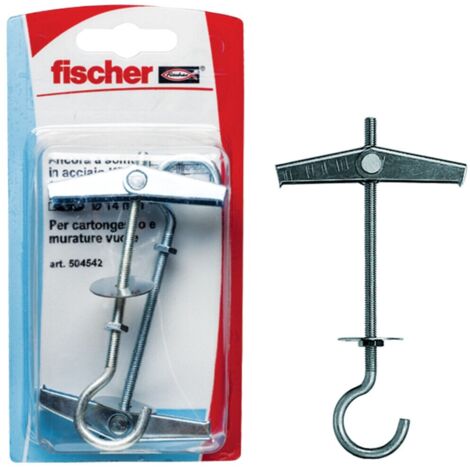 Fissaggi ad ancora + gancio tondo per cartongesso Fischer kd 4 k Ø 14 mm 2 pz
