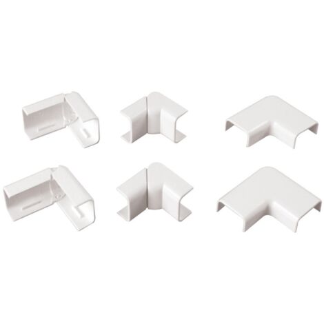 poly pool - kit accessori n° 1 per canale 20 x 10 mm, angoli esterni, interni e piani bianco