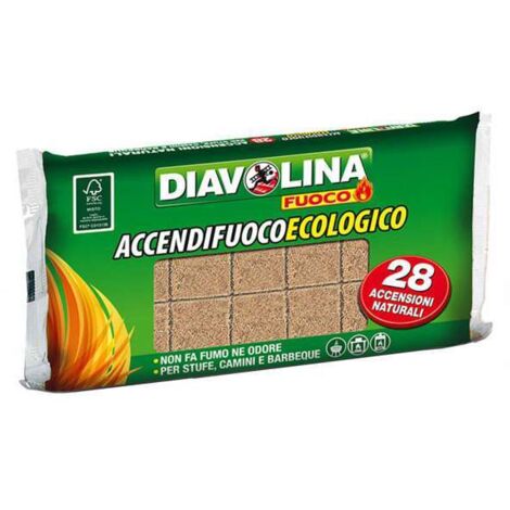 Diavolina Accendifuoco Ecologica Confezione da 28 pz