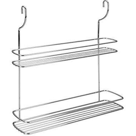 mensola 2 piani porta spezie cromato lonardo cm. 35x9x38