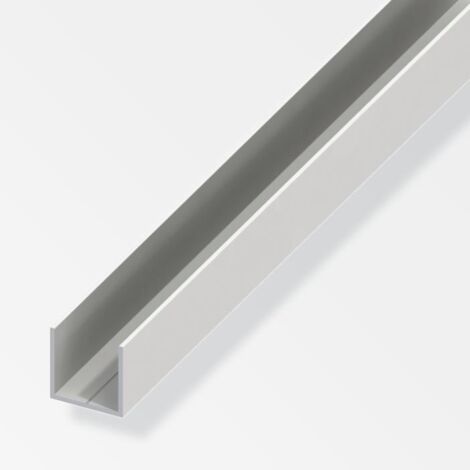 Profilo quadrato a u alfer aluminium 7.5x1mm lunghezza 1m bianco - 21442