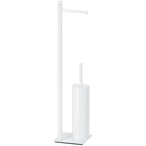 piantana portarotolo e scopino wc gedy "trilly" in acciaio inox bianco