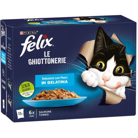 felix le ghiottonerie salmone e tonno, 12x85 gr