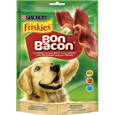 friskies treats bon bacon original - alimento per cane, 6x120gr.